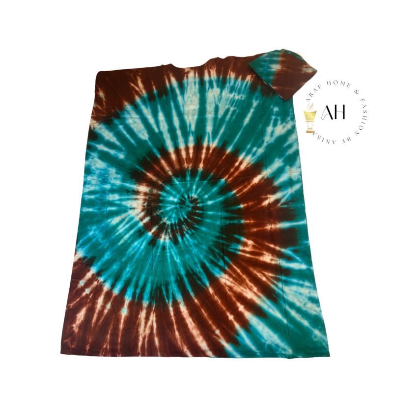 Brown and turquoise Baati set