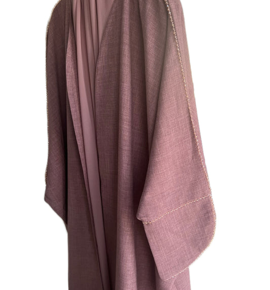 Gemstone Purple linen abaya