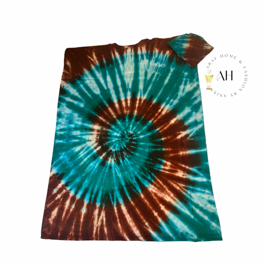 Brown and turquoise Baati set